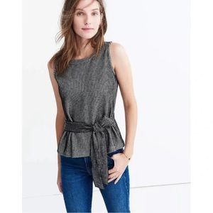 Madewell Black and White Striped Tank Top